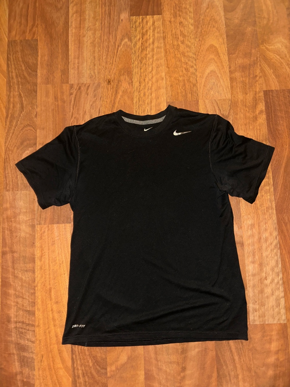 Nike Black Short Sleeve Athletic Tee with Swoosh Logo